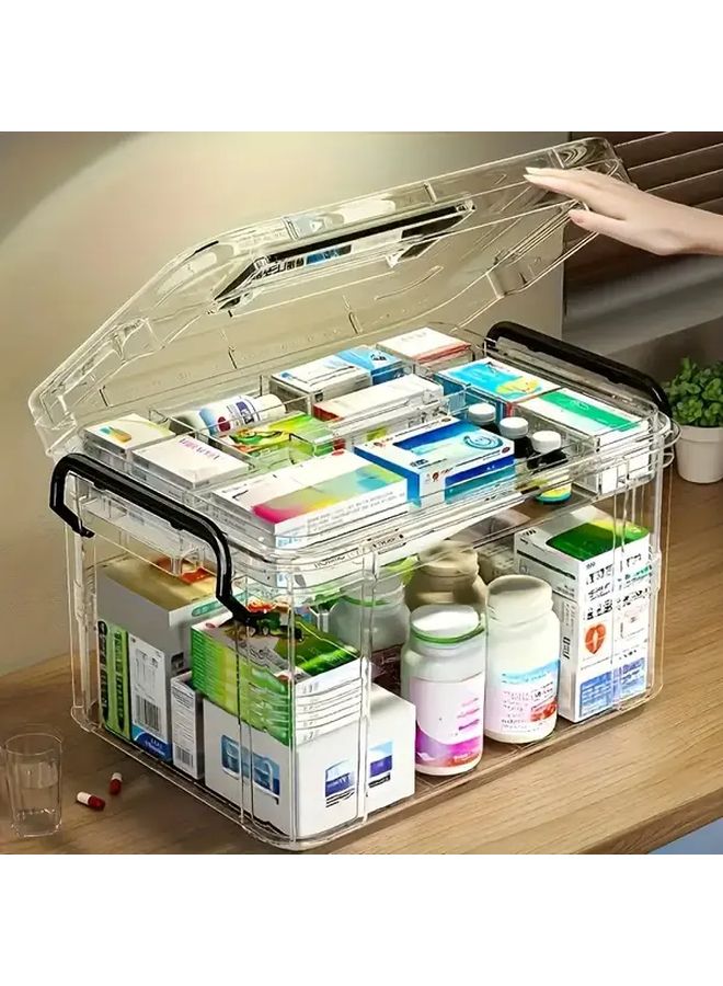 Black XL Heavy Duty Transparent Plastic Waterproof Medicine Cabinet Organizer - Image 4